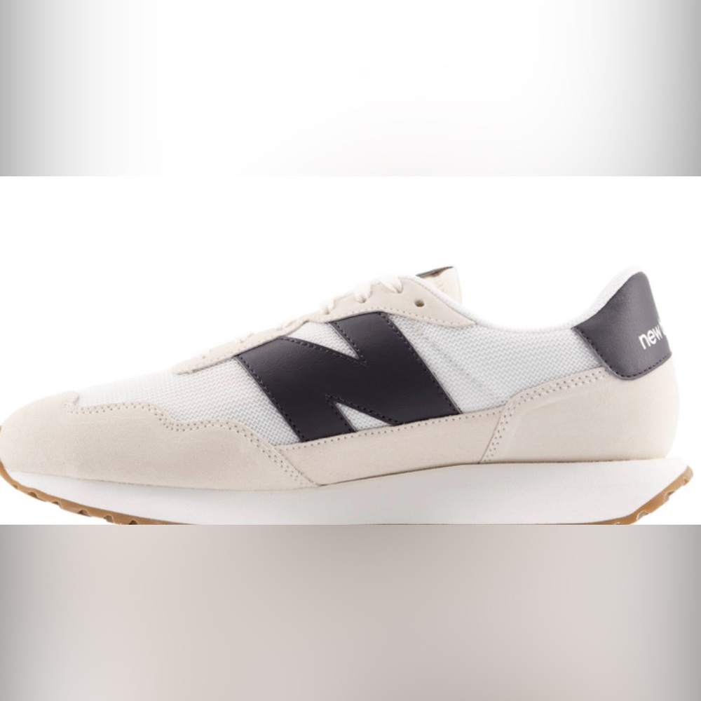 New Balance Men's Cream and Black Sneakers 237